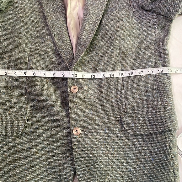 VINTAGE 80’s Magee Irish Donegal Tweed Gray 100% Wool Tweed Sport Coat SZ 40L - Picture 8 of 11